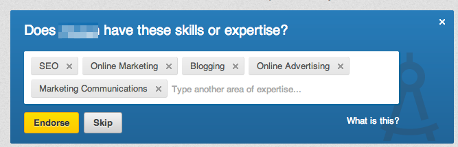 Endorse skills in LinkedIn