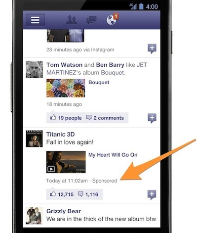 facebook marketing uiting op mobiel apparaat